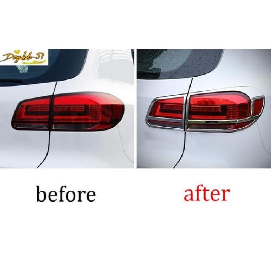 Chrome For Volkswagen Tiguan 2013-2016 ABS Exterior Tail Light Lamp Frame Trim