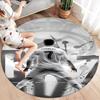 Ronaldo Round Area Rug,Carpet Rug for Living Room Bedroom Sofa Playroom Decor,Non-slip Floor Mat