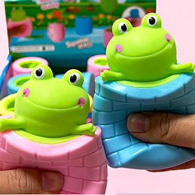 Squeeze Well Frosch TPR Becher Anti Stress Pop Up Lustiges Spielzeug Witz Dekompression Zappeln Sensorisches Stressabbau-Geschenk für Kinder Erwachsene