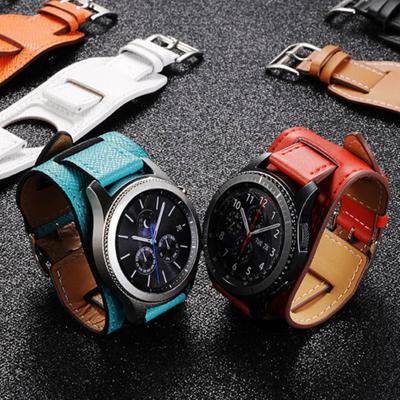 Replacement Genuine Leather Bracelet for Samsung Watch Band Gear S3 Frontier