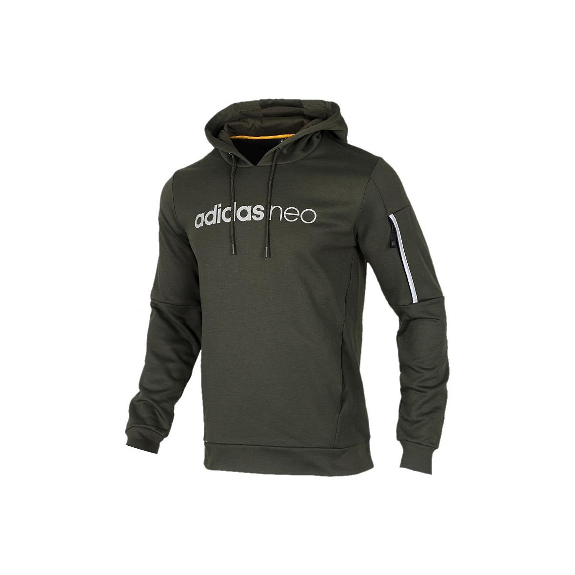 Adidas Neo Casual Sport Pullover Hoodie Men Tops Military-Green FK5810 S