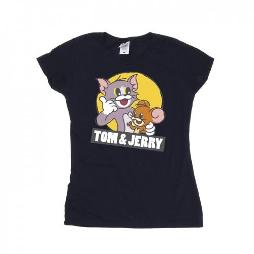 Tom And Jerry Womens/Ladies Sketch Logo Cotton T-Shirt