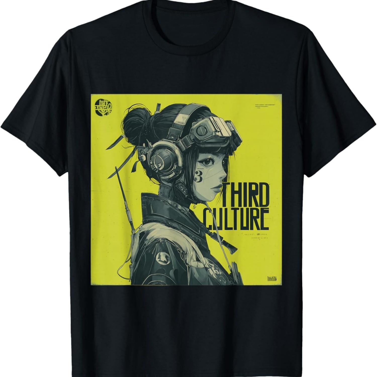 Cyberpunk Girl Future Pilot T-Shirt S