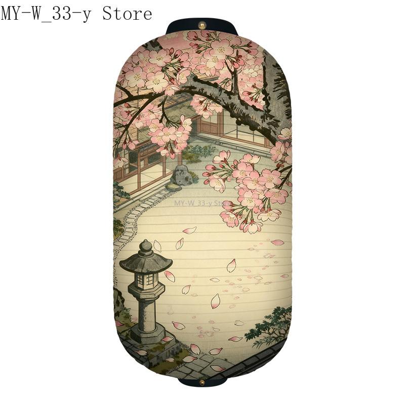 25x50cm Japanese-style Cherry Blossoms Cloth Lantern Ukiyo-e Traditional Printed Lantern Izakaya Cuisine Wedding Party Decor