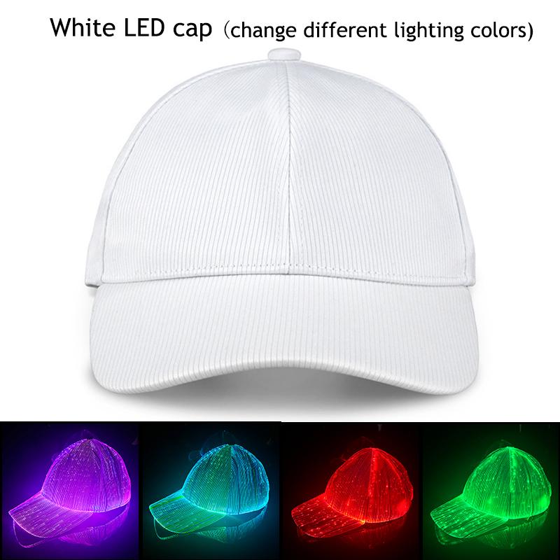 Modische LED-Licht Glasfaser Leuchtende Party Baseballkappe Bar Tanz Leuchtender Hip Hop Paare Outdoor Bekleidung Performance Requisiten