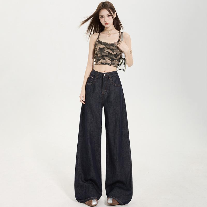 Women s Retro Tencel Wide-Leg Denim Pants - Spring/Summer 2026 Collection M