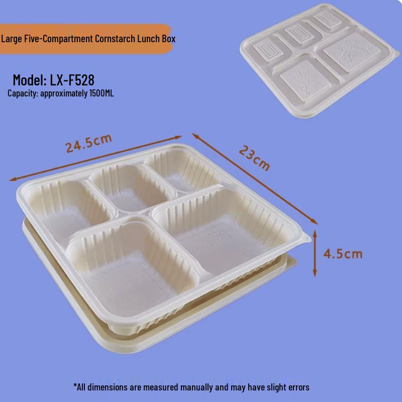 Green String 1500ml 5-Compartment Degradable Meal Box