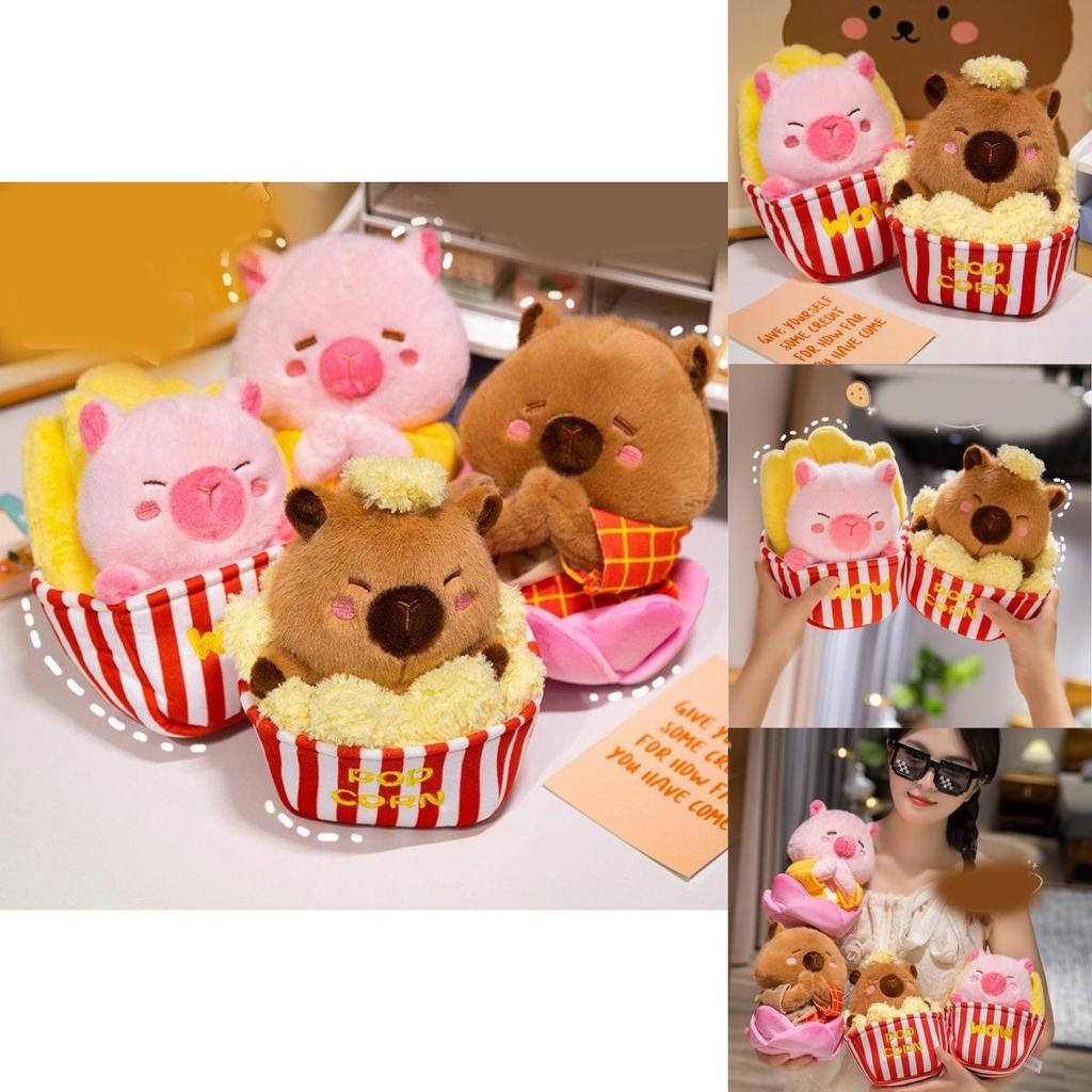 Joyful Capybara Plush Toy Ultra Soft Cuddly Animal For Couples And Snack Lovers In Adorable Designs