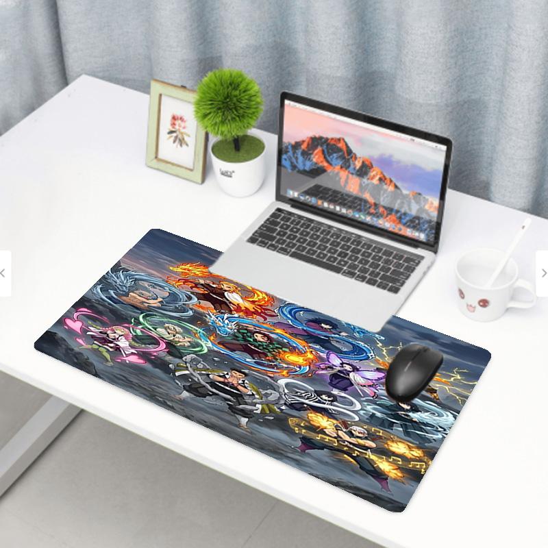 Demon Slayer Print Mouse Pad, Anti‑Slip Desktop keyboard Mat, for PC Laptop Gaming Working Daily Use, Cool Festival Surprise Gift