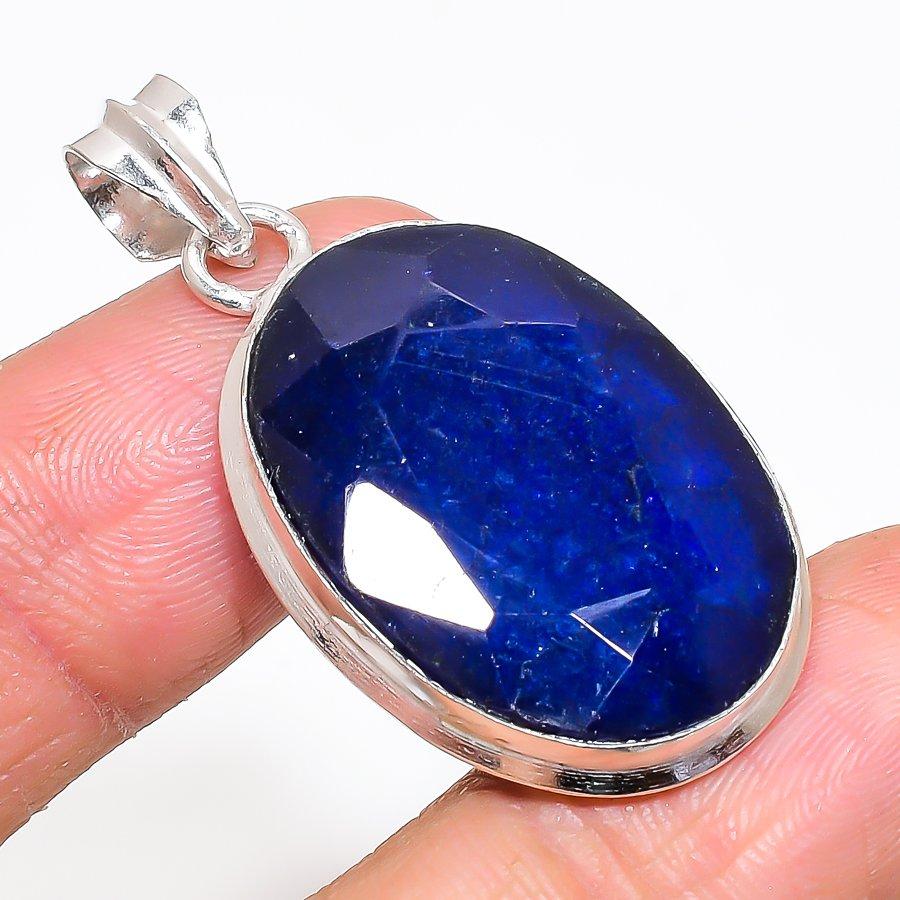 

Burmise Sapphire(Simulated) Gemstone 925 Sterling Silver Jewelry Pendant 1.77 AP-14014