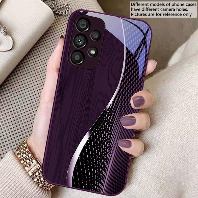 Wood grain mesh black For Samsung S8 S9 S10 20 U ltra S21 Pro S22 Plus S23 FE S24 Ultra 22 S25 Edge S25Ultra Glass Phone Case