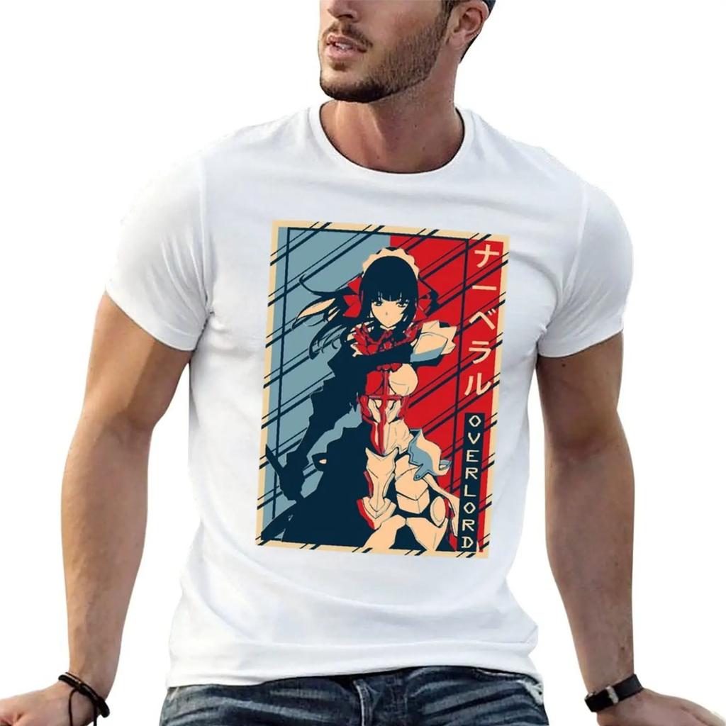 Overlord Narberal Gamma Retro Poster Vintage Anime T-Shirt, Unisex Isekai Anime Fan Streetwear Tee, 100% Cotton Casual Short Sleeve Top