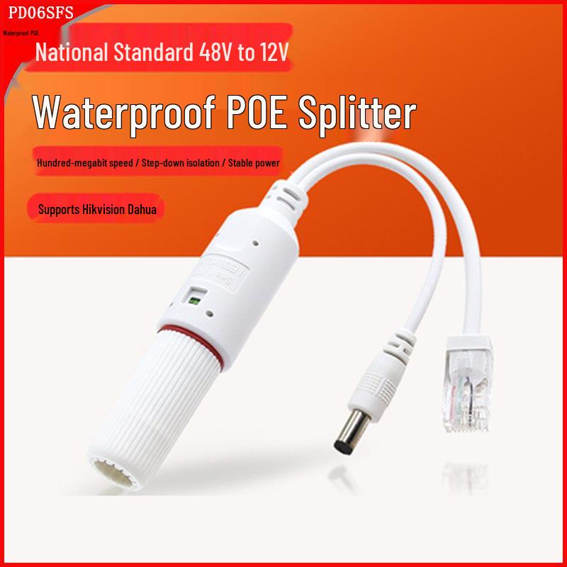 Outdoor Waterproof PoE Splitter, 48V to 12V 2A, Gigabit Network Camera Isolation, 24V Power Supply Module