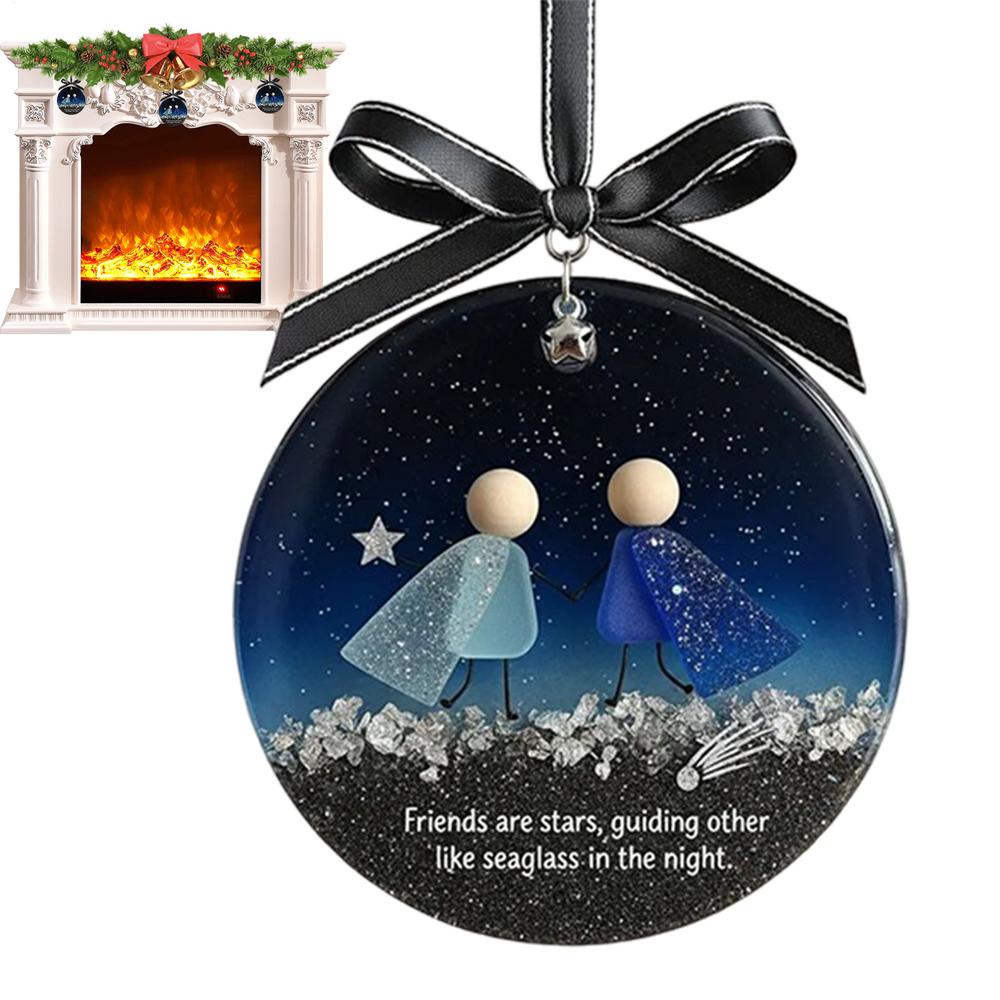 Friends Ornaments For Women 2D Acrylic Christmas Tree Ornament Tree Decor Acrylic Friendship Pendant For Outdoor Windowsills