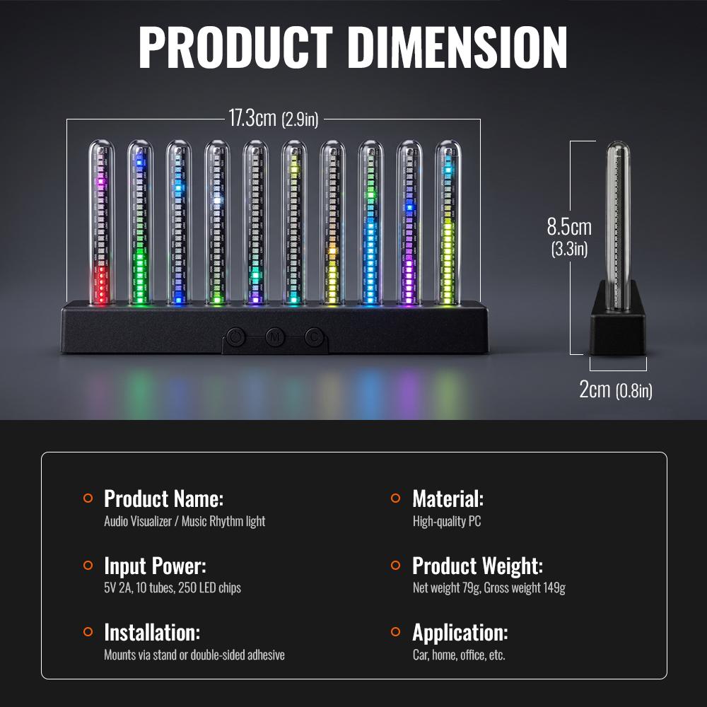 Wizualizator Spektrum Audio LED Pasek Reaguje na Każdy Bit w Czasie Rzeczywistym Wielokolorowe Światło Muzyczne do Samochodu Studio Biurko