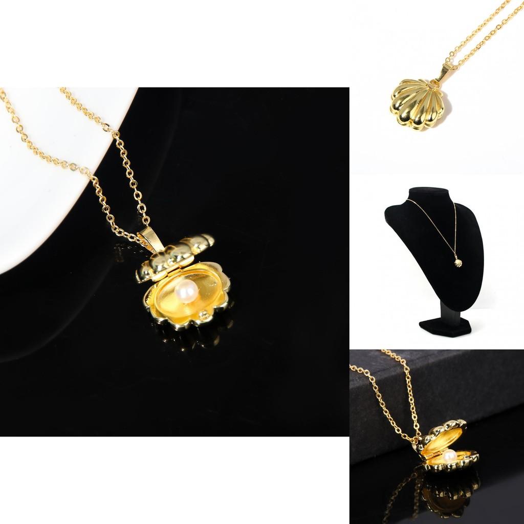 Mermaid Melody Pearl Necklace With Shell Design And Metal Chain For All