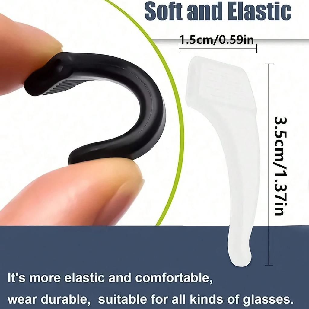 20Pcs Anti-slip Silicone Ear Grip Glasses Eyeglasses Leg Ear Hook Stopper Bracket Fastener Accessories Temple Tip Eyewear Holder