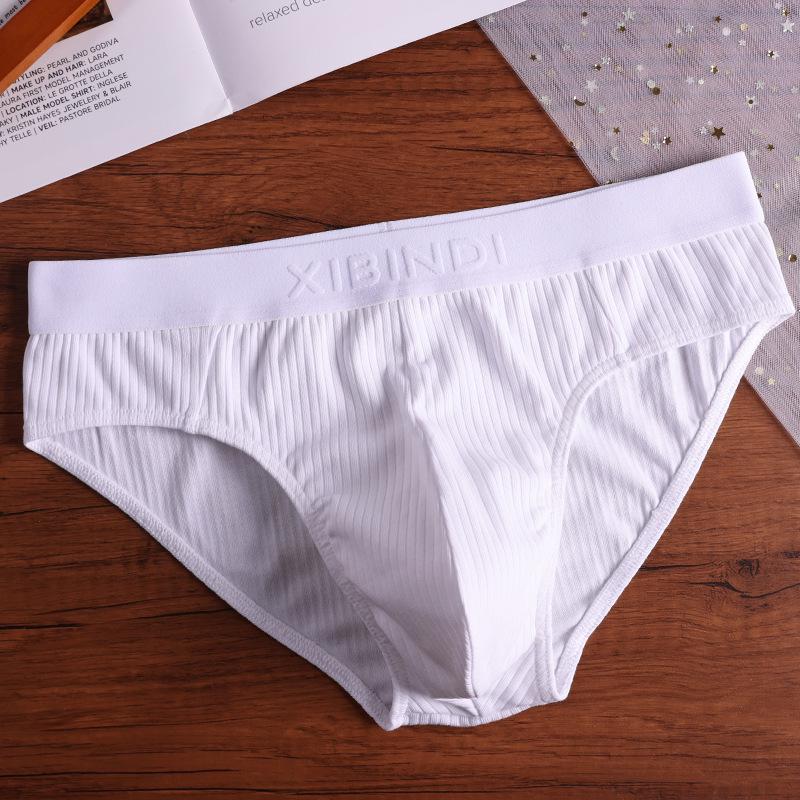 Men's Breathable Low-Waist Triangle Briefs with U-Pouch - Plus Size Available.