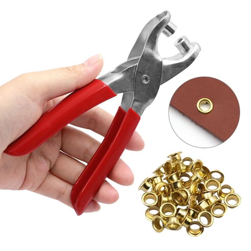 Heavy Duty Leather Punching Pliers Carbon Steel Leathercraft Hole Puncher For Belts Making Metal Grommets Paper Craft