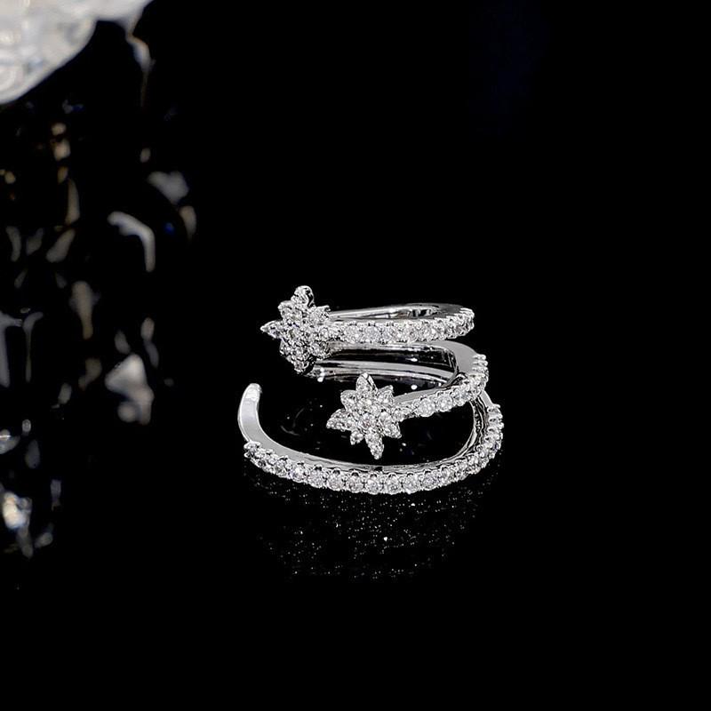 Silver Star Ear Cuff: Elegant No-Piercing, Fashionable, Versatile Women s Accessory