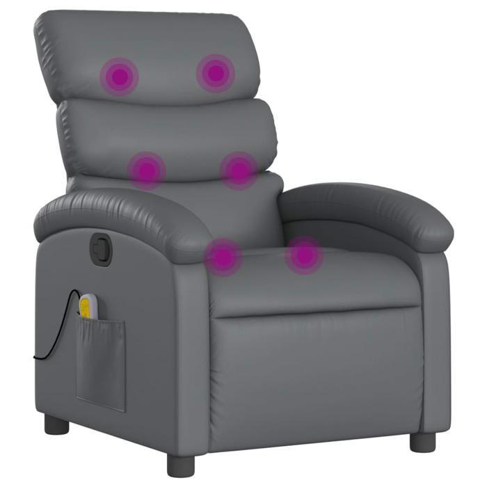 VidaXL Fauteuil de Massage Inclinable, Chaise de Relaxation avec Dossier, Siège avec Repose-pied, Fauteuil TV de Salon, 371723