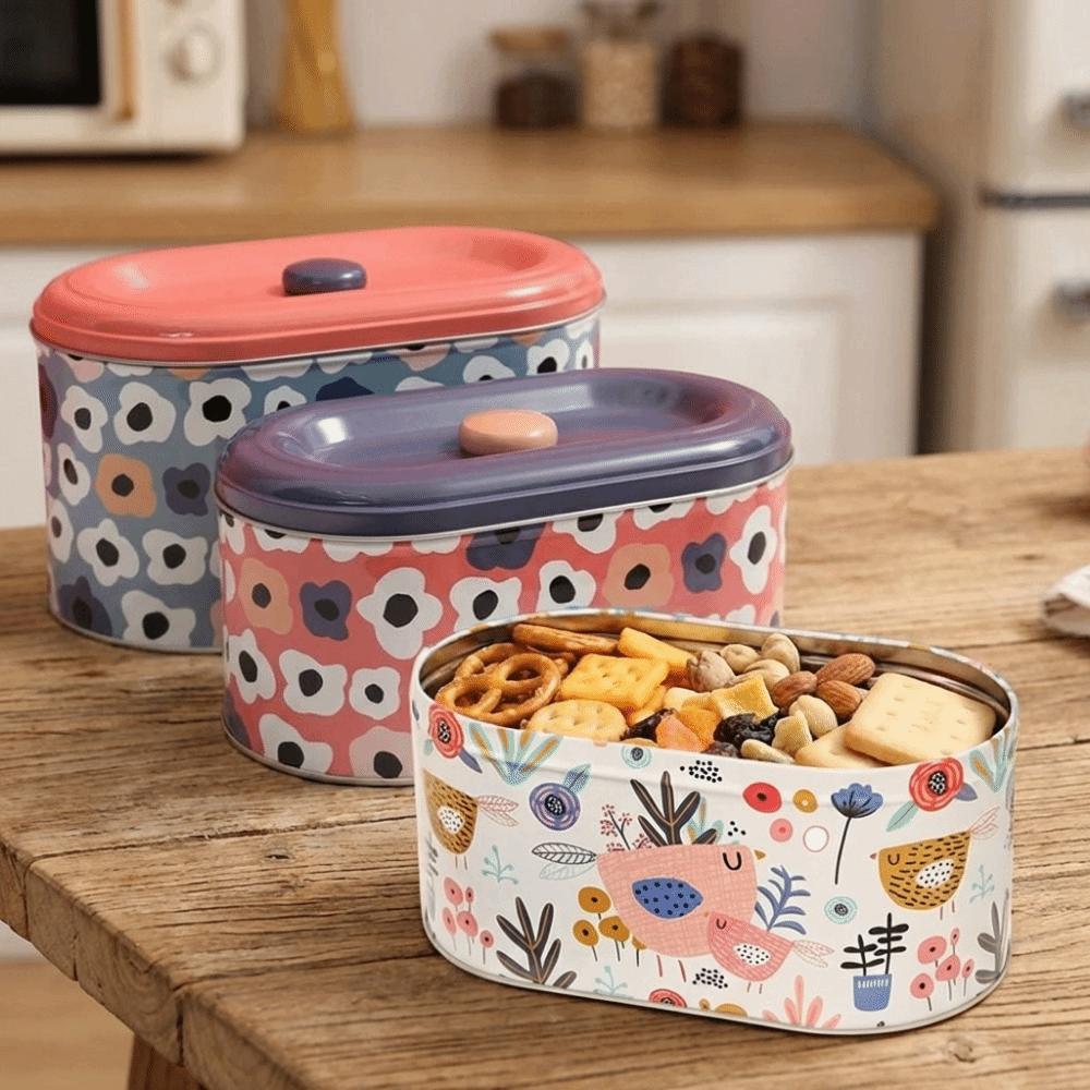 2PCS/SET European Style Tinplate Storage Box Large Capacity Candy Cookie Box Gift Boxes  Living Room