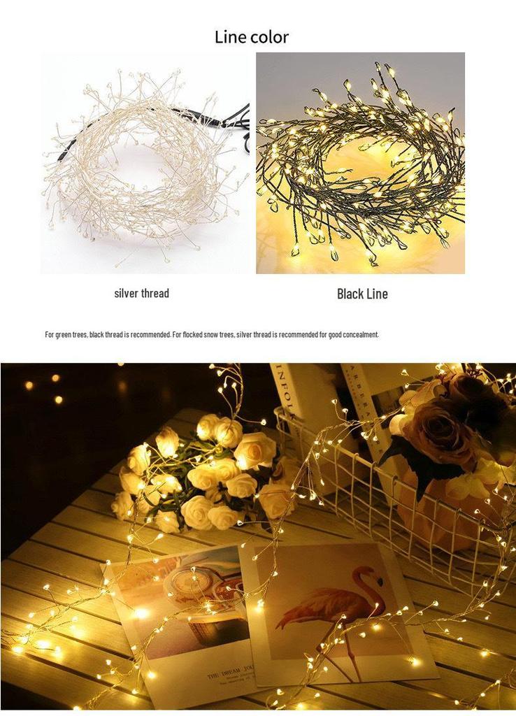 LED Firecracker Copper Wire Lights: Decorative Garland for Weddings, Home, Festivals, and Christmas.
