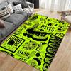 Green Cartoon Punk Art Carpet Suitable As a Non-slip Mat for the Living Room or Bedroom Sofa