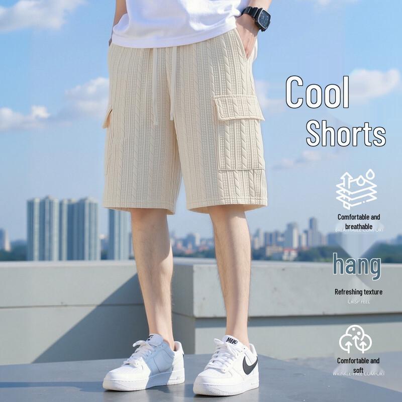 Baleno Men s Relaxed Fit Knit Mid-Calf Shorts L