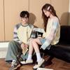 TonLion 2024 Unisex Raglan Sleeve Patchwork Knit Sweater