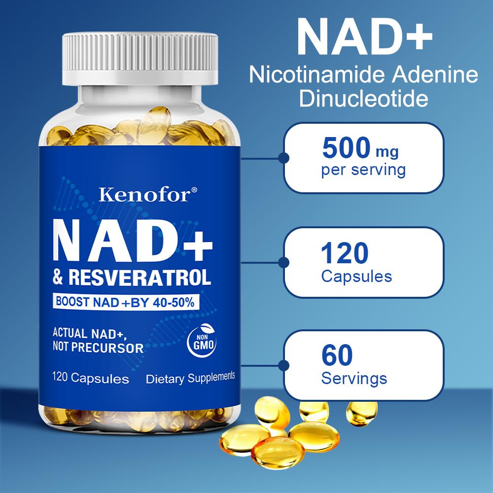 Nicotinamid-Adenin-Dinukleotid-Nahrungsergänzungsmittel, Mit Vitamin B3, 120 Weichkapseln pro Flasche
