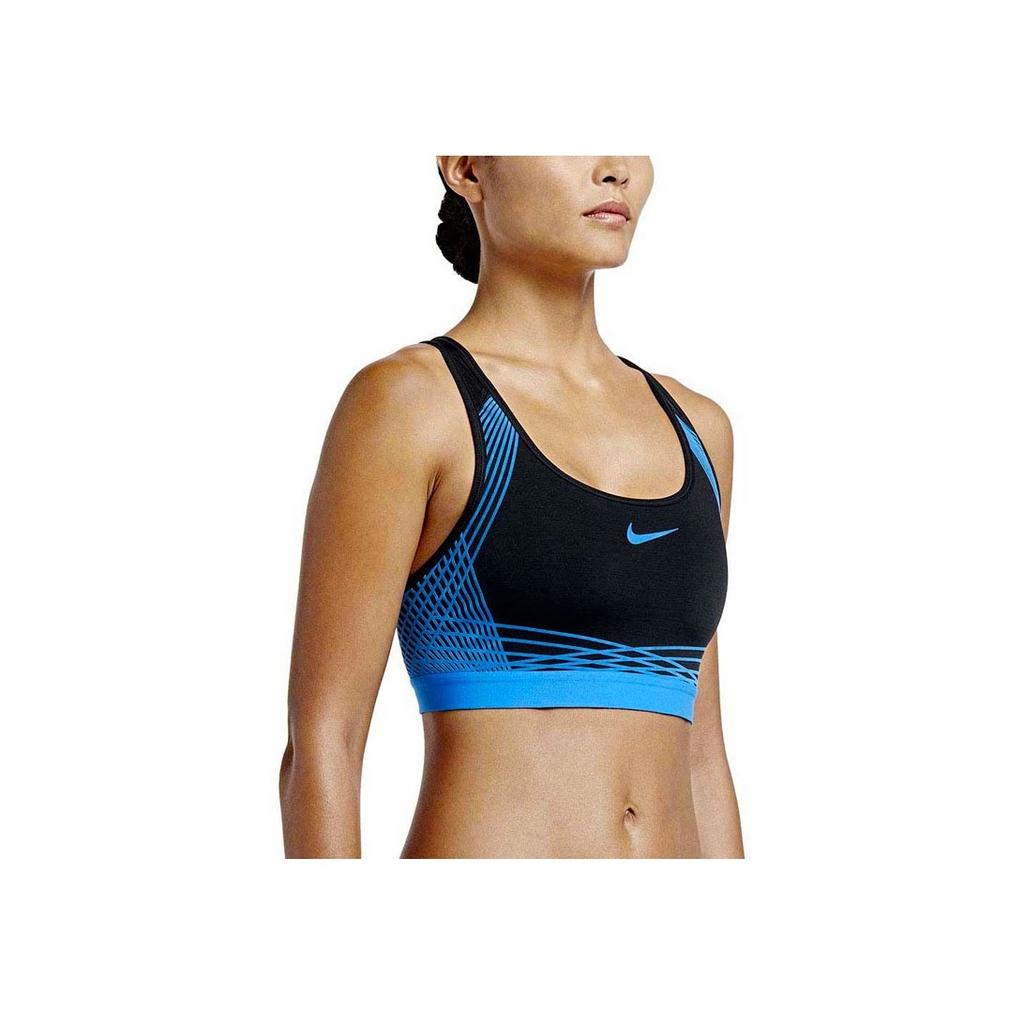 Nike Logo Print Breathable Sports Bra Women Underwear Blue 805308-015