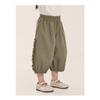 Girls Kids Thin Cropped Lace Trim Casual Anti Mosquito Summer Pants