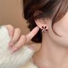 Red Zircon Pearl Flower Stud Earrings for Women – Exquisite Niche Design, Versatile Light Luxury Ear Jewelry