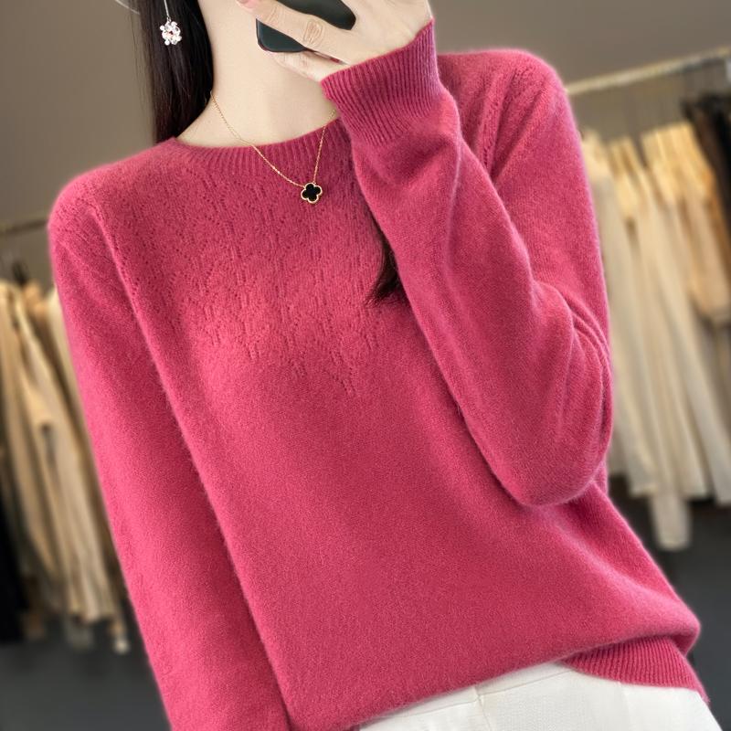 Women Sweater 100% Wool MODERN NEW SAGA O-neck Knit Pullover Thin Spring Autumn Jumpers Female Knit Tops