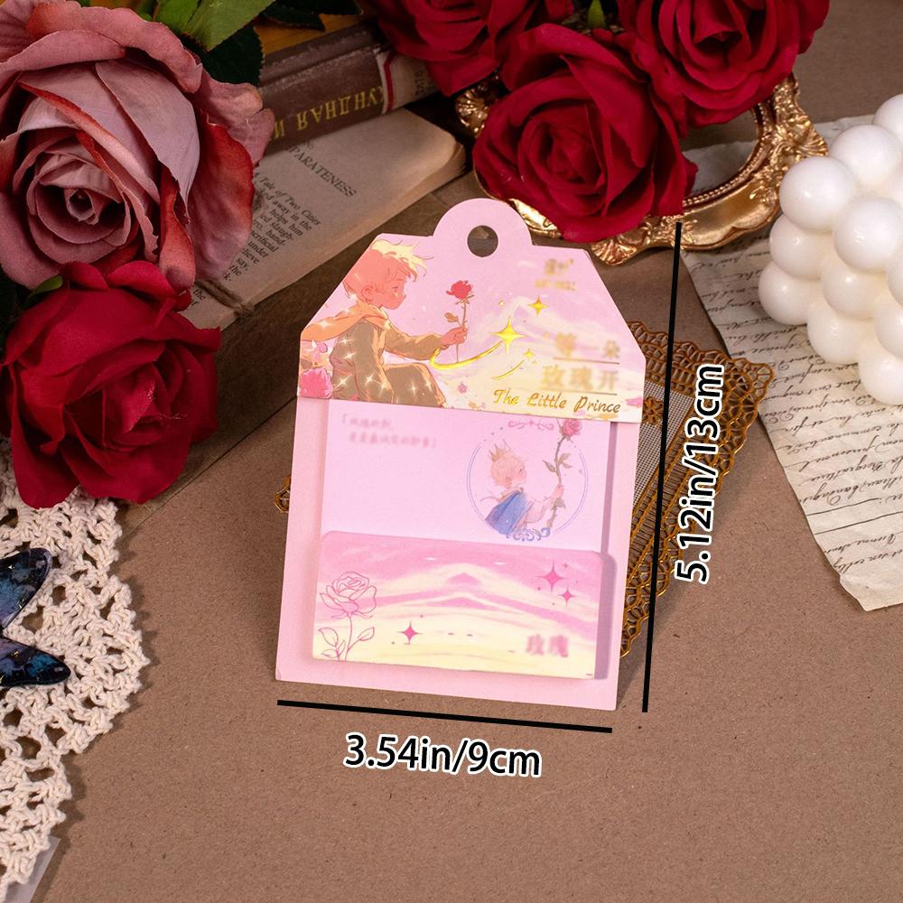 Little Prince Theme Creative Convenience Sticker, Tearable Sticker, Pink Fairy Tale Style Student Office Memo