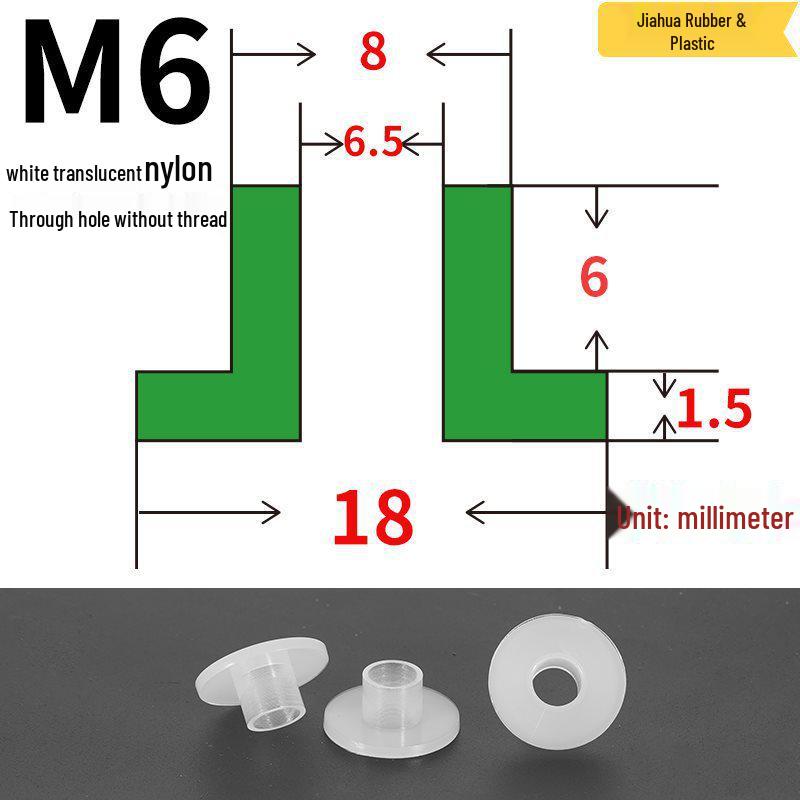T-förmige Nylon-Dichtungsscheibe M3-M35 Gewinde Isolierabstandshalter