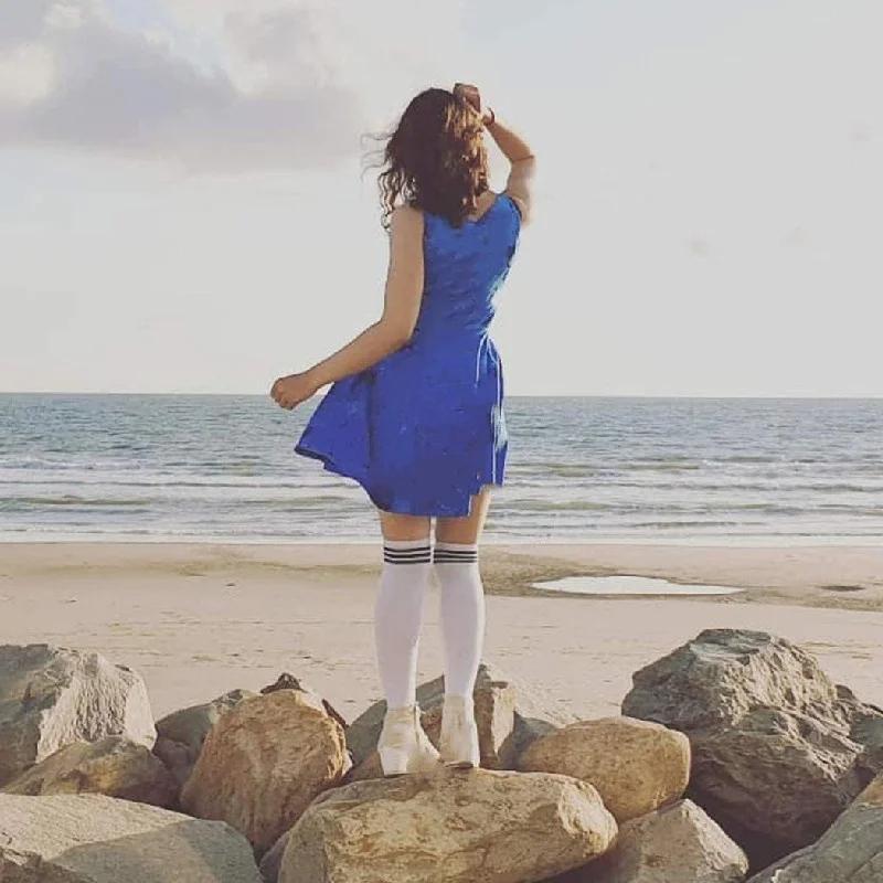 Gothic Lolita Black White Striped Over Knee  Thigh Highs Long Socks Lovely Japanese Girls Cosplay Stockings for Women