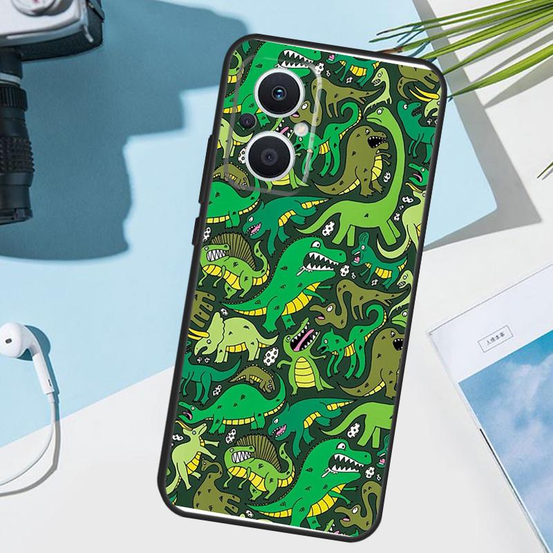 Dinosaur Pattern Cover For OPPO Reno 14 F 13 12 11 10 Pro 11F 12F 13F 7 8 Lite OPPO Find X9 X8 X6 X5 Pro Case OPPO Reno13 F