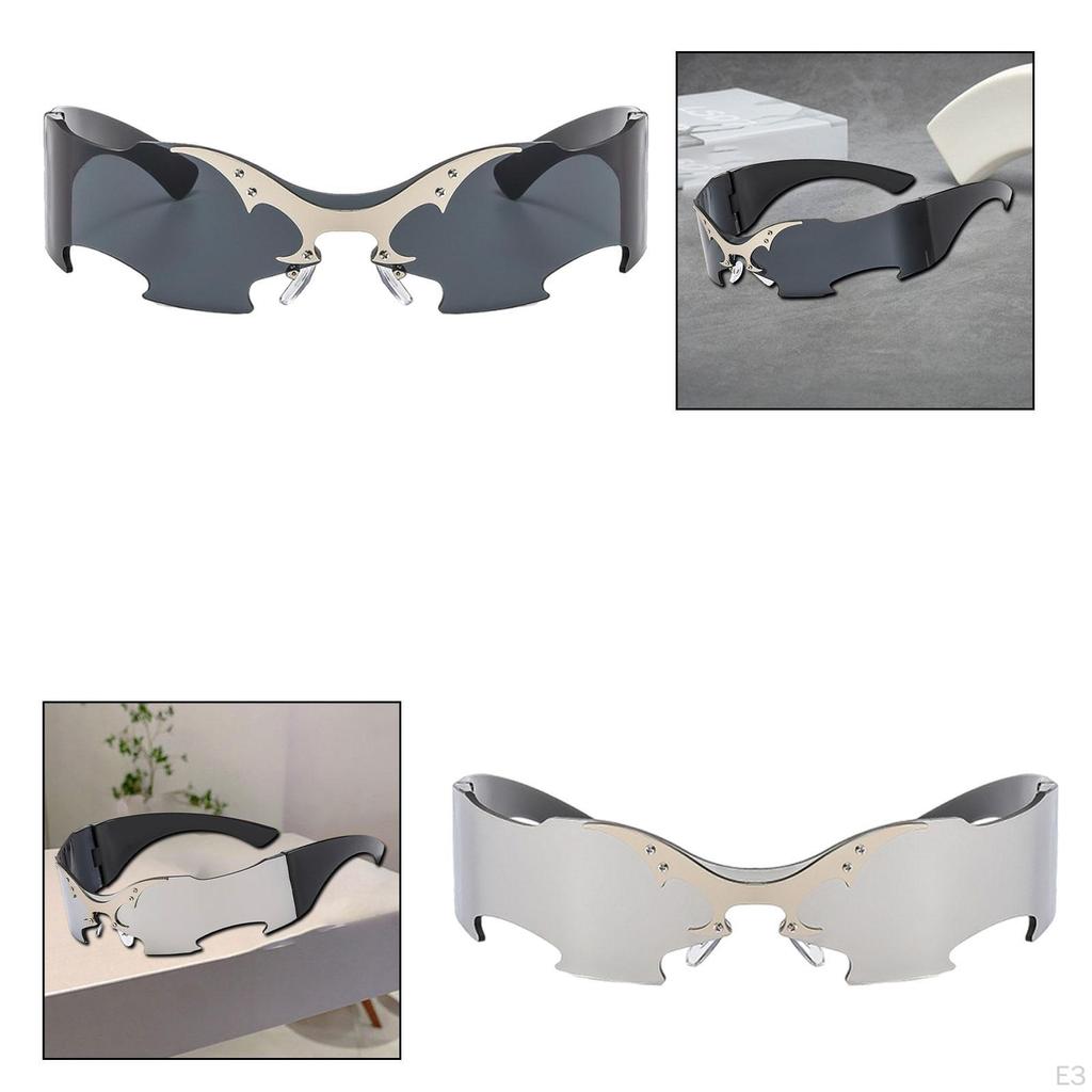 Randlose Sonnenbrille Cyberpunk Sonnenbrille für Rave Halloween Erwachsene Straße Strand