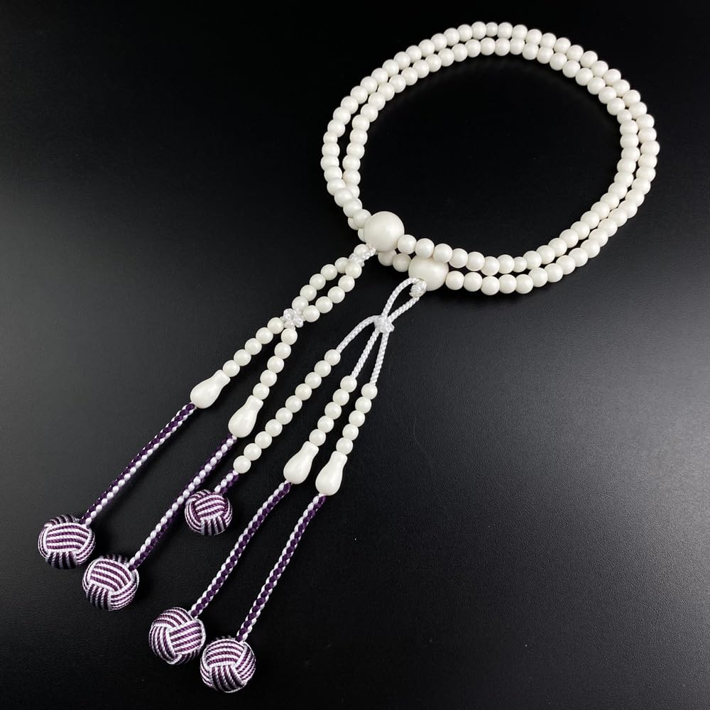 Myorenka Soka Gakkai Prayer Beads New Ivory PC Beads Shaku Black M Size Unisex Prayer Beads Prayer Beads Set Odamaki Sanskrit Tenbou SGI Prayer Beads