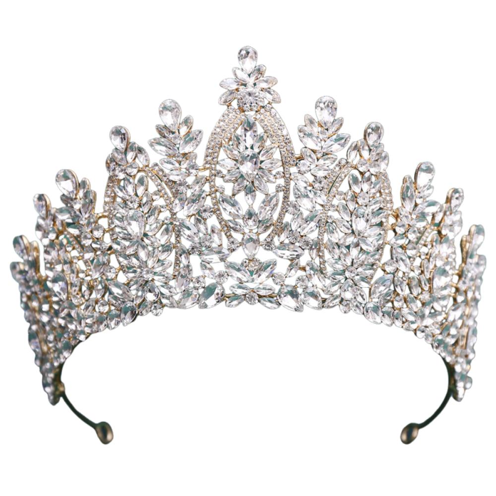 Luxury Bridal Tiara Multi Color Pageant Crown Headwear Baroque Crystal Wedding Crown  Women Party