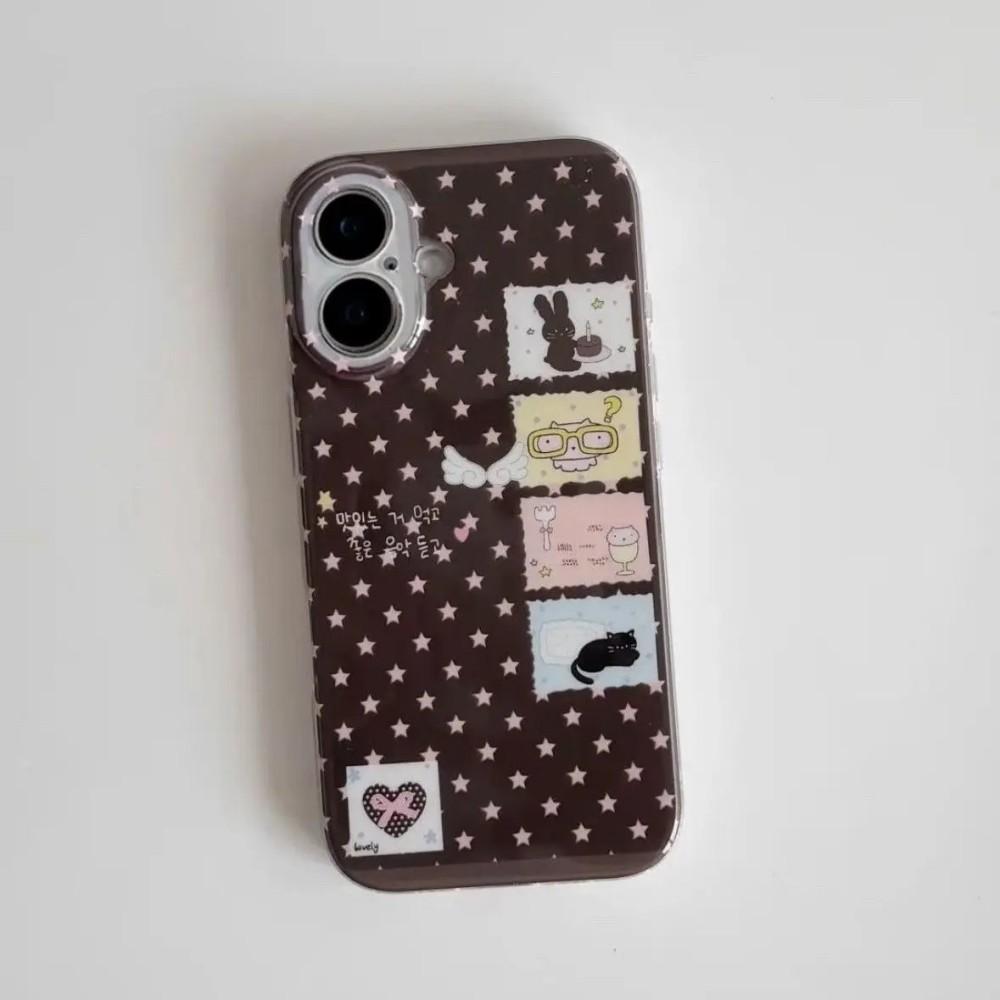 Niche Brown Pink Star Wings Phone Case for Samsung Galaxy S26 S25 S24 S23 S22 S21 FE Ultra Plus 4G 5G Feather Texture Back Cover