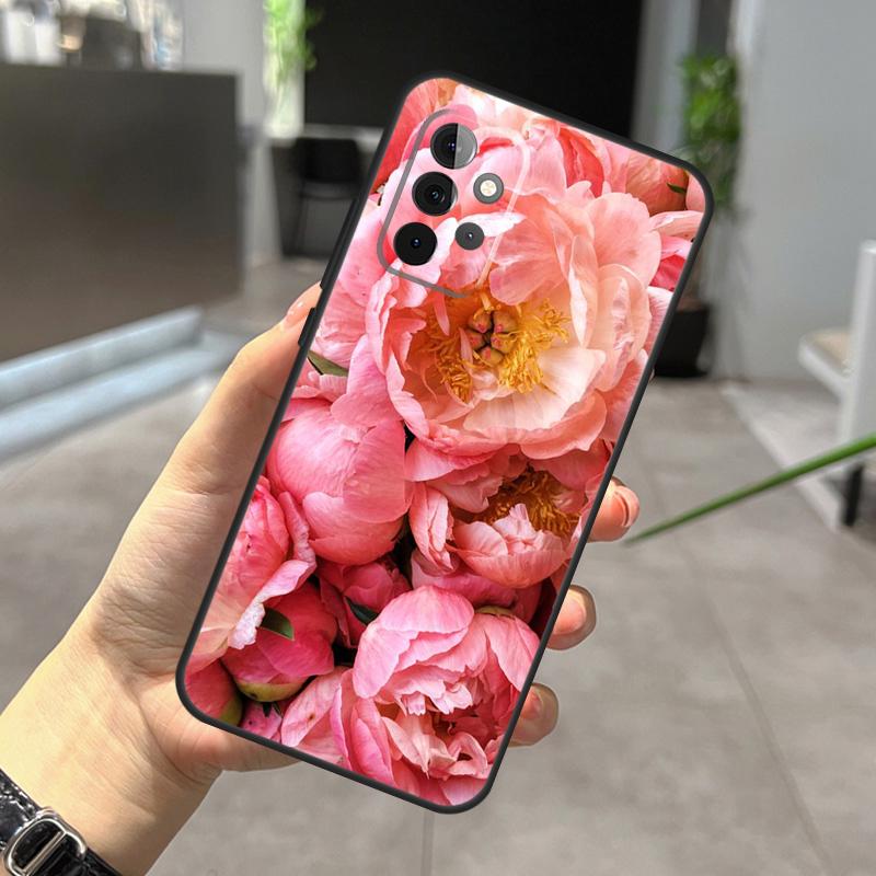 

Elegant Pink Purple Peony Flower Case For Samsung Galaxy A12 A32 A52 A05 A36 A56 A26 A16 A53 A33 A13 A55 A35 A15 A14 A34 A54 Samsung A32 5G