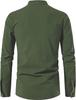 2024 Herren Baumwolle Henley Hippie Lässig Strand Langarm Stehkragen Hemd A275