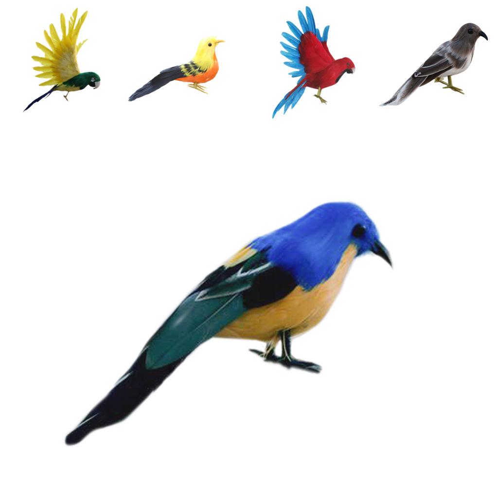 Realistic Bird Decoration Polyethylene Feathered Figurine for Christmas Party and Halloween Home Decor