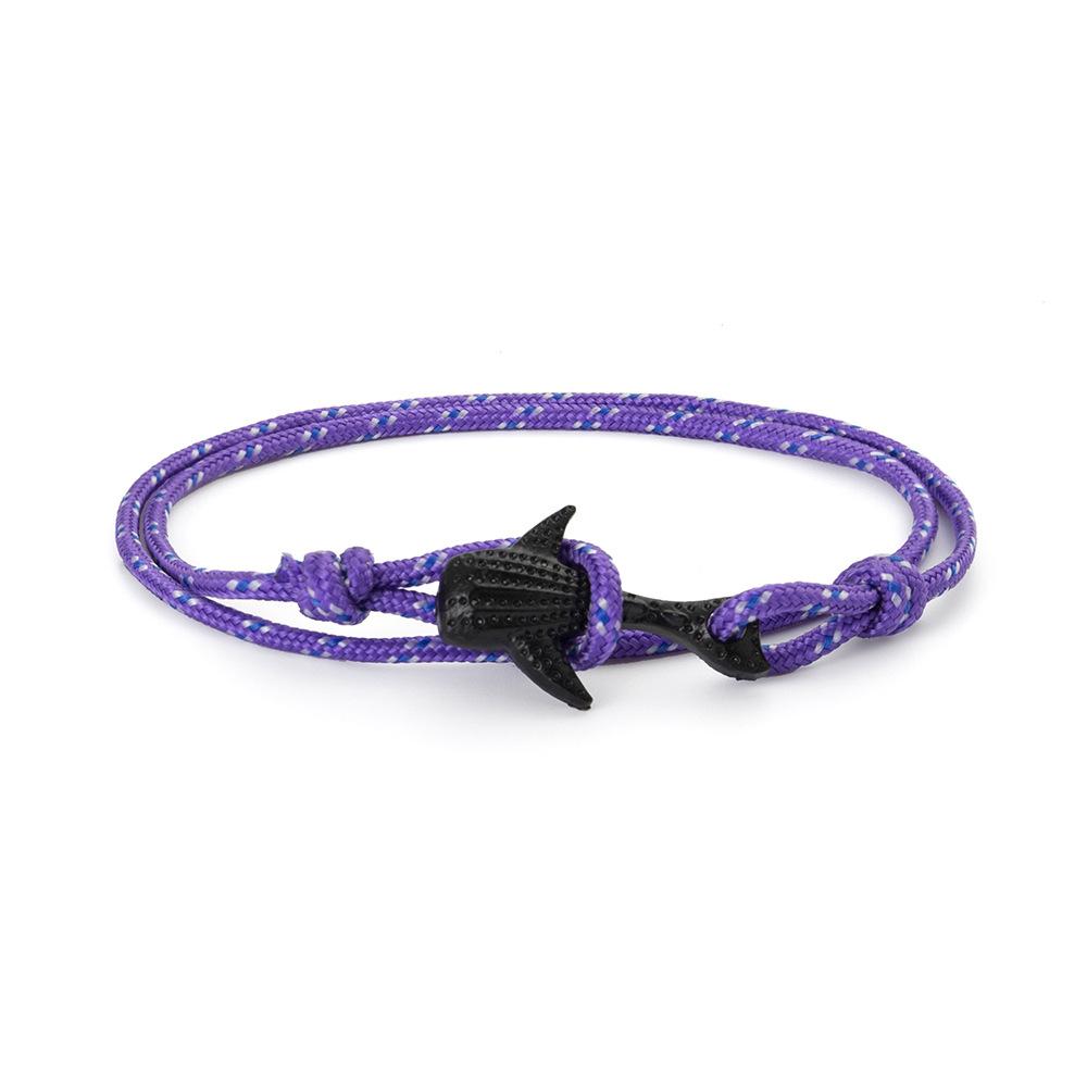 Fashion Nylon Bracelets For Men Women Couple Gifts Wrap Braided Wristband Male Bracelet Rope Alloy Hook Anchor Bangle