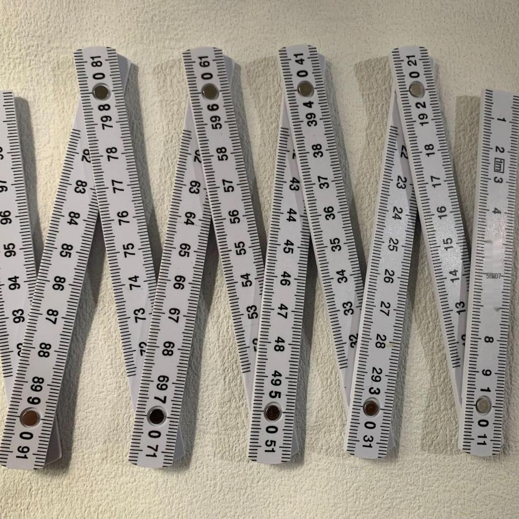 1.1m 10-Fold Metal Rivet Hot Stamping Plastic Woodworking Ruler, Fiberglass Reinforced