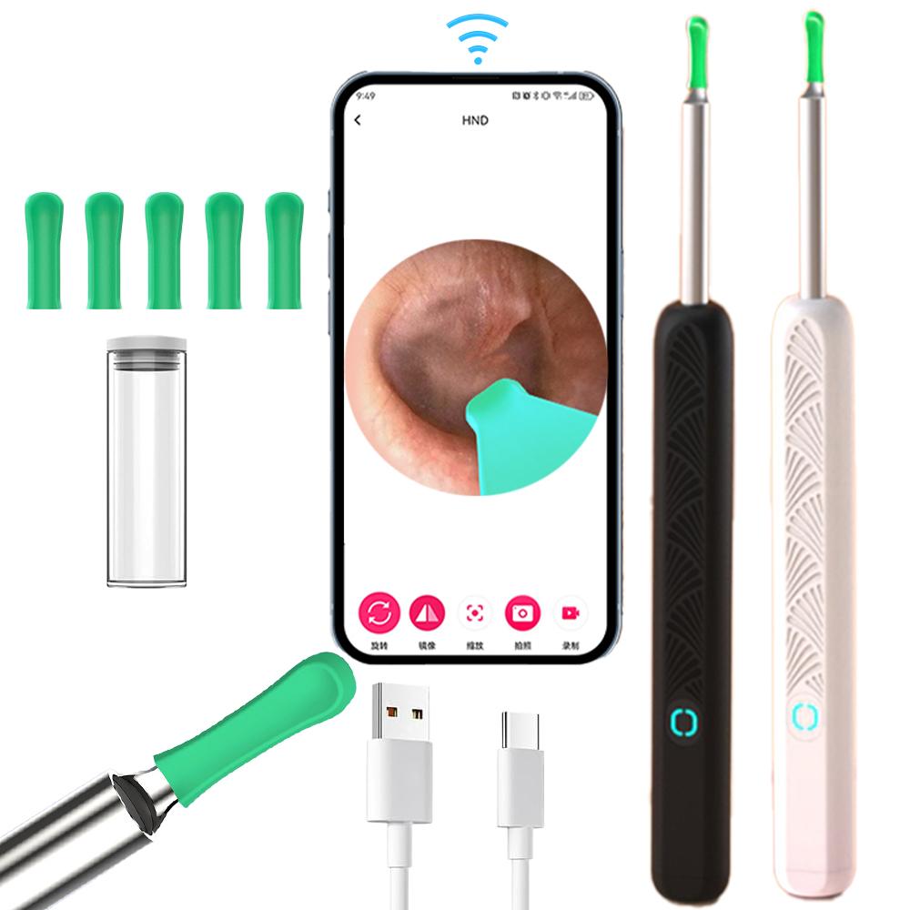 Wireless Ear Wax Remover Kit with HD Camera, Soft Silicone Tips - Safe Baby Adult Visual Ear Cleaner Tool