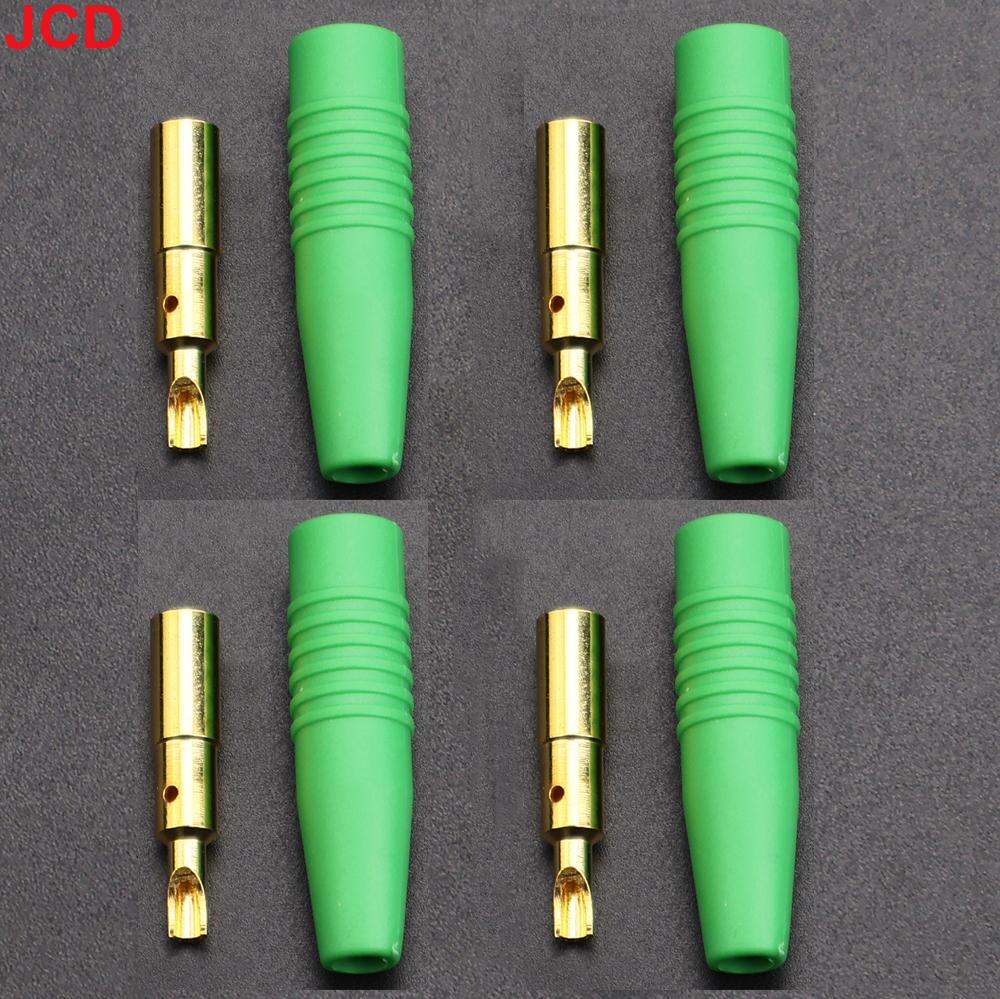 JCD 4pcs New  4mm Plugs Gold Plated Musical Speaker Cable Wire Pin Banana Plug Connectors